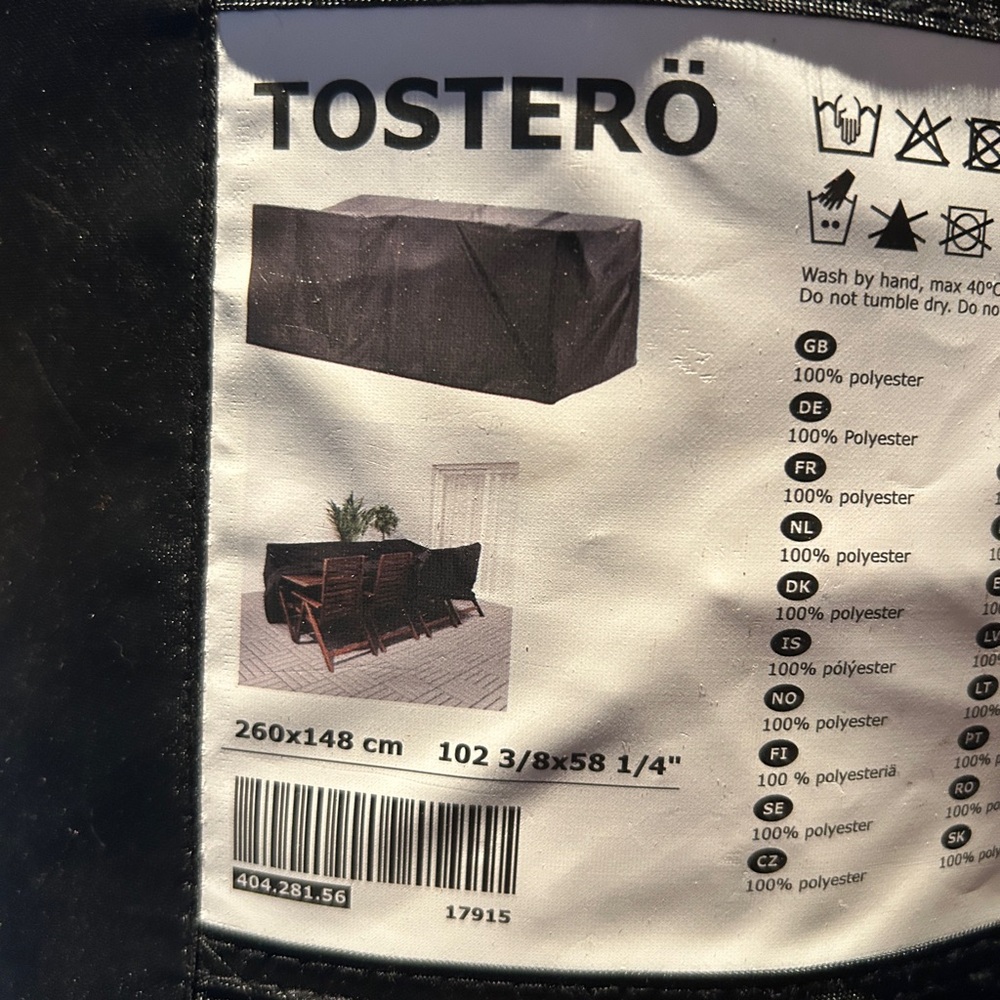 IKEA TOSTERÖ Black Outdoor Furniture Cover
